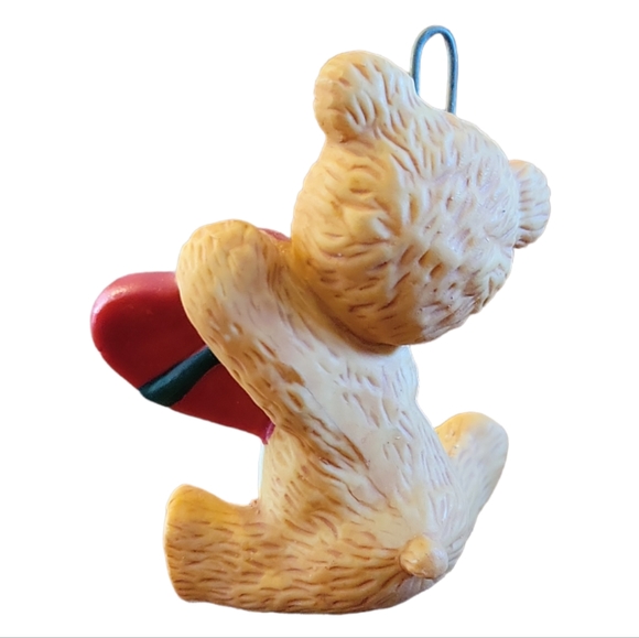 Vtg 1988 Hallmark 6th Collector's Series Keepsake Ornament Cinnamon Bear Heart - Picture 2 of 4
